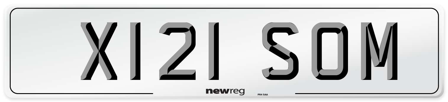 X121 SOM Number Plate from New Reg